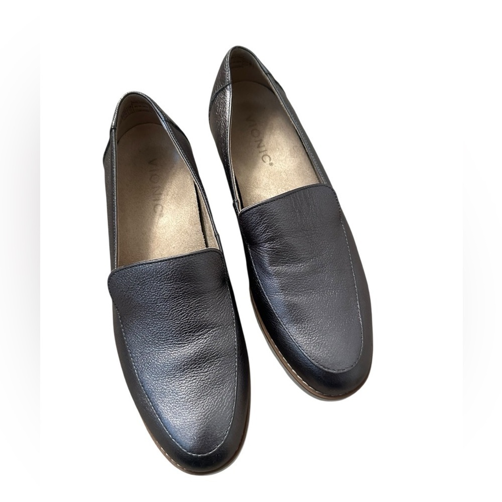 Vionic Kensley Women’s Crinkle Patent Leather Loafers Slip on Comfort Comfy 7.5